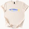 Blue Yellow Fish Graphic Shirt Ocean Animal Art Tee Unique Sea Life Design Cute Colorful Fishy TShirt Artistic Aquatic Apparel Gift