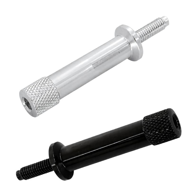 Aluminum Motorcycle Seat Fasteners with Machined Construction, Anodized Finish, Threaded Ends, and Knurled Grip Heads