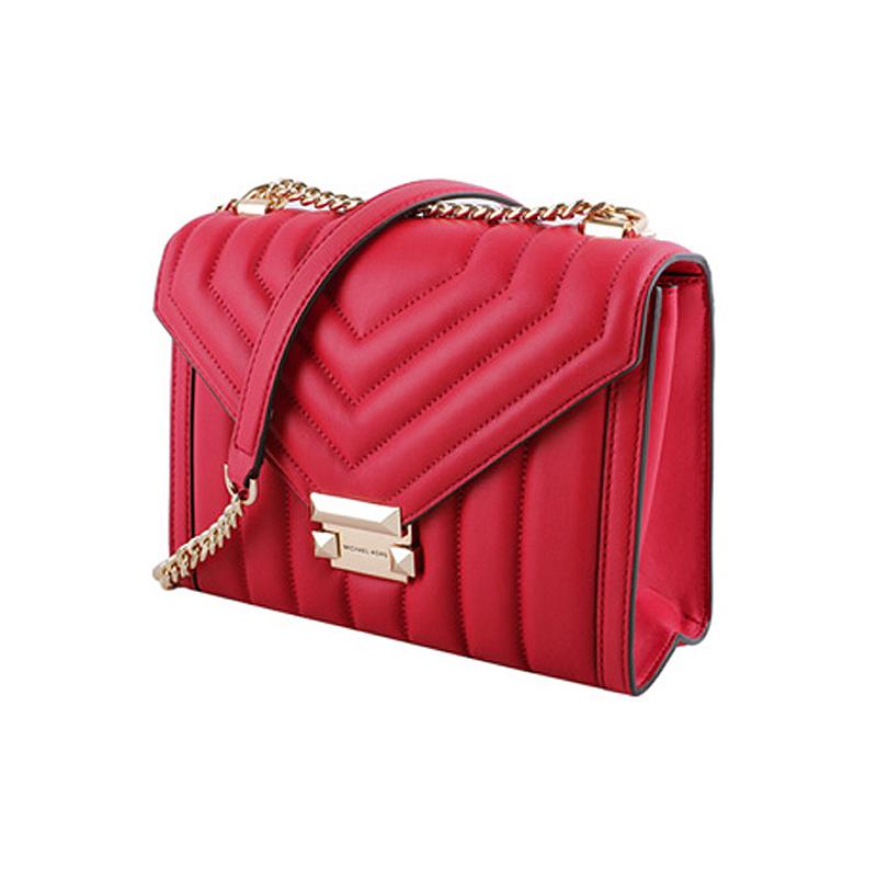 MICHAEL KORS Whitney Classic Quilted Chain Commuting Retro Sheepskin Messenger Bag Envelope Bag Shoulder Bag Large Women's Red