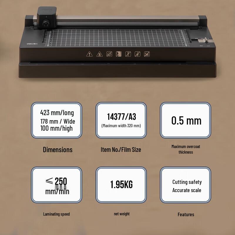 Deli A3/A4 Home & Office Laminator with Cutter