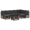 Garden Sofa Set 10 Pieces Gray Poly Rattan