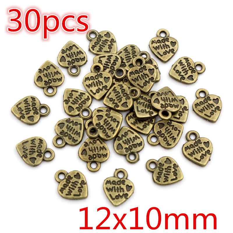 New Fashion Antique Silver Plated Bronze Heart Chrams Metal Alloy Pendant Charms for DIY Neckalce Jewelry Making Findings