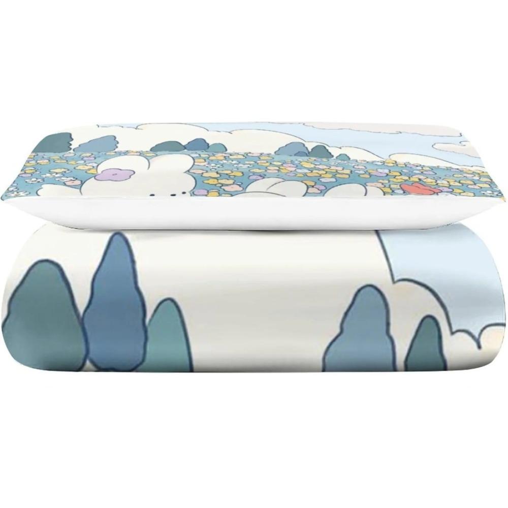 Conjuntos de Cama de Microfibra, Motivo Animal de Desenho Animado 3D, Roupa de Cama Infantil com Zíper Decoração de Quarto Capa de Edredom para Adolescentes Adulto