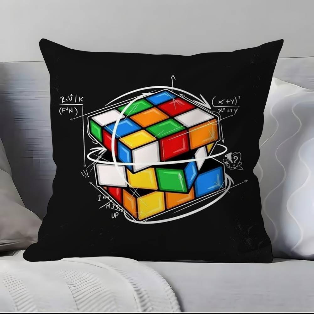 Polštářek R-Rubik C-Cube Potah na polštář Ultra měkká tkanina šetrná k pokožce Pohodlí jako v oblacích & Skrytý zip