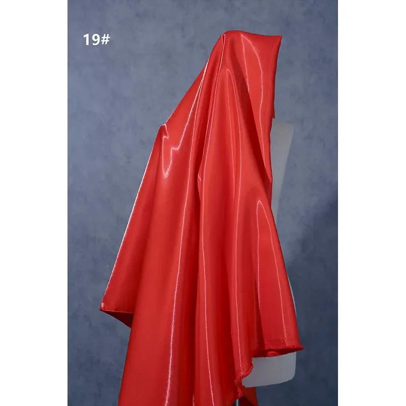 150Cm Wide Luxury Glossy Metallic Liquid Satin Fabric Galaxy Shiny Cloth Crafts for Fashion Designer Show Dress Comfort Material
