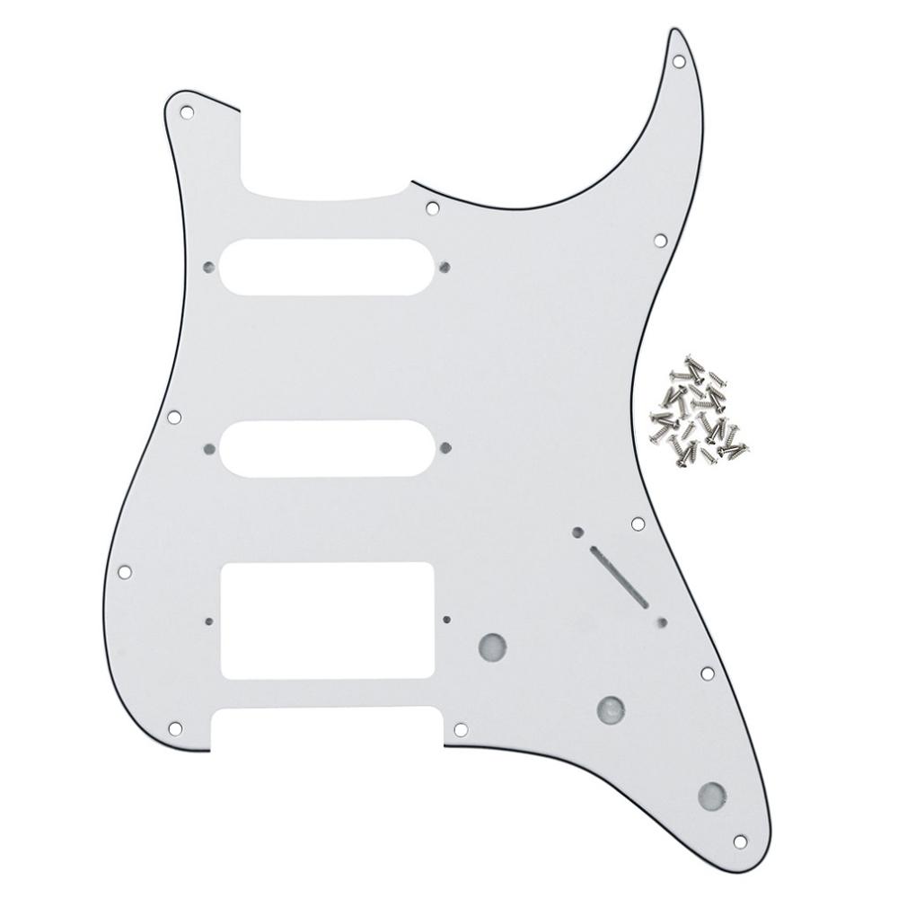 FLEOR 11 Holes HSS Electric Guitar Pickguard SSH Guard Scratch Plate & Screws fit ST Guitar Parts, 8 Colors Option