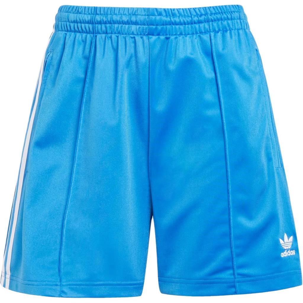 Adidas Originals Striped Logo Loose Fit Mid Waist Casual Shorts Women Shorts Blue JD0817