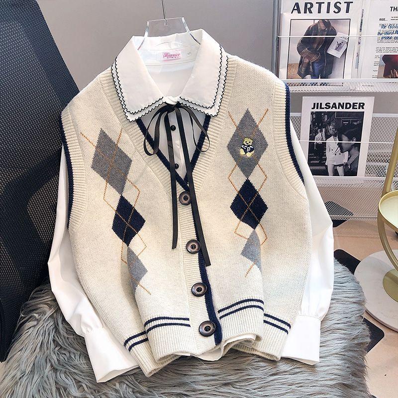 WTEMPO Women's Knitted Vest Autumn and Winter Sweater Camisole Paired with Shirt Winter