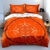 Ensemble de housse de couette et parures de lit motif mandala orange abstrait, doux et confortable, comprenant 1 housse de couette et 2 taies d'oreiller, Cadeau