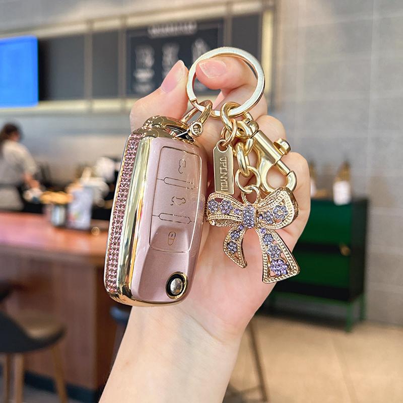 For Volkswagen Keycase Sagitar Lavida Lamando Bora Polo Teramont Cc Tiguan T-Roc Taylor Golf Keycover Key Shell Keychain Car Key