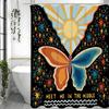 Butterfly Sun Star Shower Curtain, Bathroom Decorative Shower Curtain, Waterproof Shower Curtain with Hooks