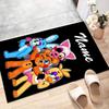 Custom Freddy bear Mat Personalized Name, Polyester Washable Indoor Entryway Rug, Gift for Christmas, Easter, Thanksgiving Day