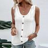 Camicette e camicie senza maniche con scollo a V, stampa tinta unita, moda casual da donna