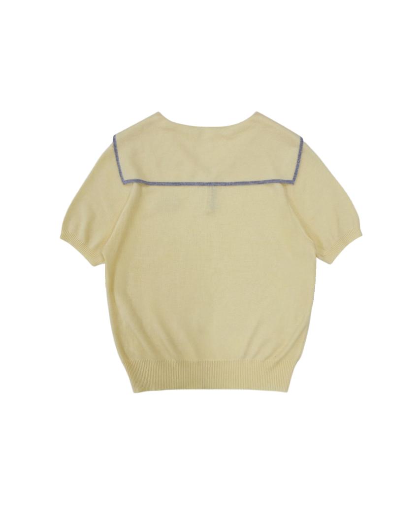 MONBIRDIE GOLF Logo Sailor Summer Knit Yellow