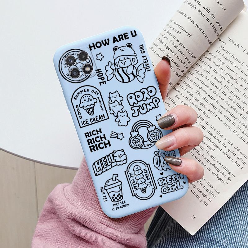Weiche Hülle für Samsung Galaxy A22 A22S 5G Handyhülle Niedliche Blumen Schmetterling Fundas TPU Hülle für Samsung A22 A 22S Stoßstangen Hüllen