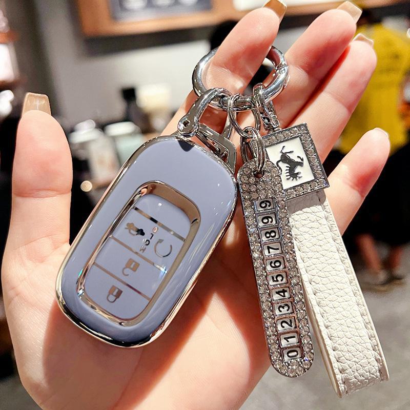 Compatible Key Cover for 2023 Honda 11th Gen Civic 11CRV - Stylish High-End Shell with Buckle