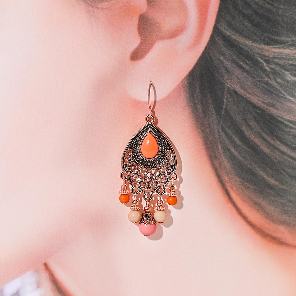 Boho Court Style Vintage Earrings for Women Metal Tassel Eardrop Statement Vacation Gifts Work Daily Wear Party Decors Versatile