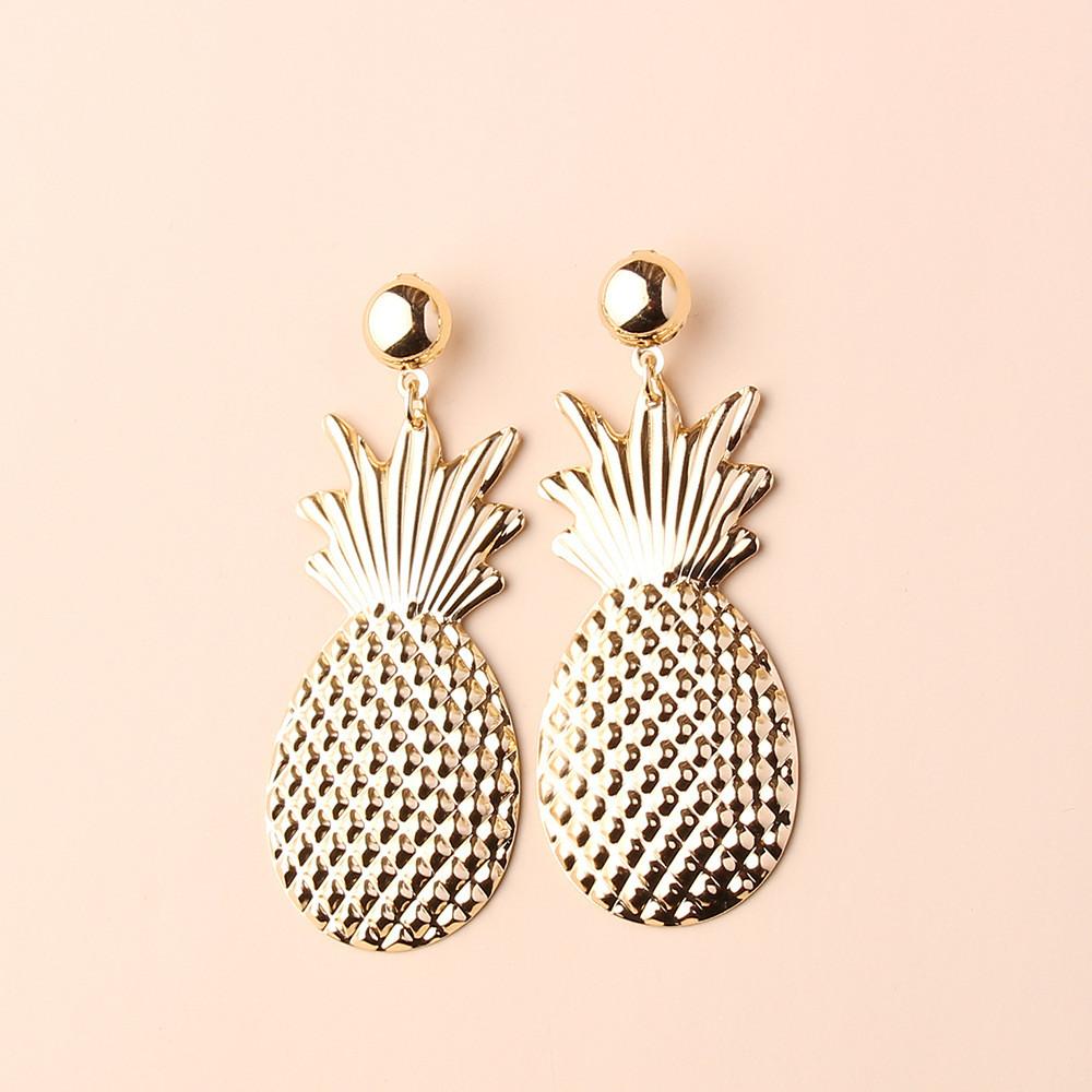 Summer Fashion Pineapple Earrings For Women Alloy Jewelry Gift Accessory