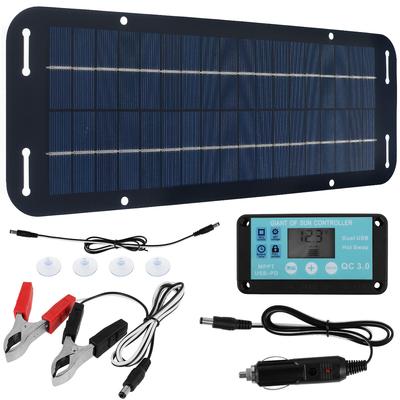 30W 12V Solar Panel Kit Waterproof Monocrystalline Portable Outdoor Rechargeable Solar Cell Solar Generator for Phone RV Car MP3