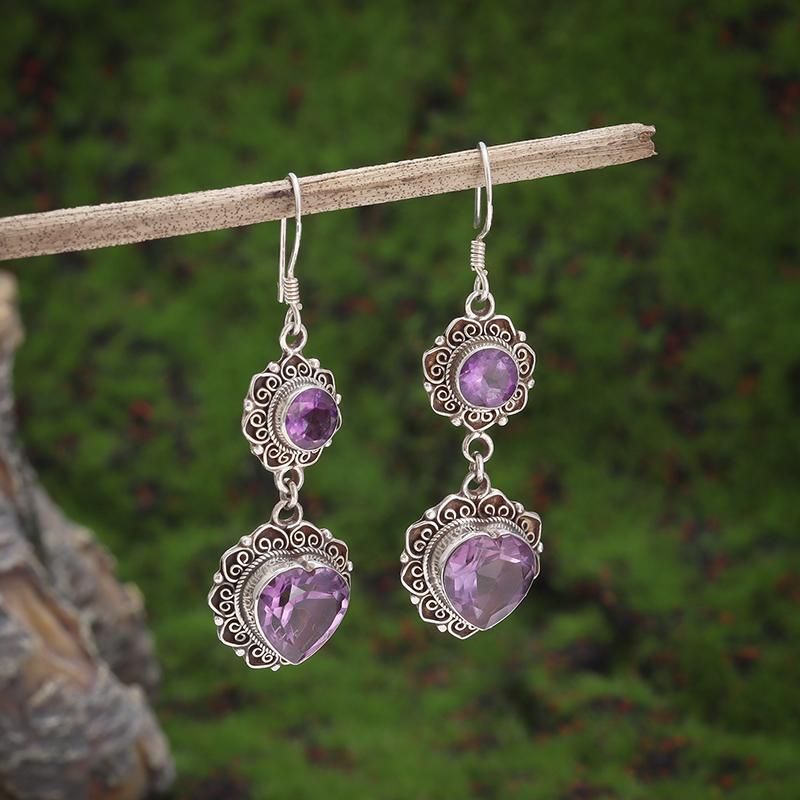 Retro Ethnic Style Red Zircon Earrings for Women, Elegant Earrings Accessories
