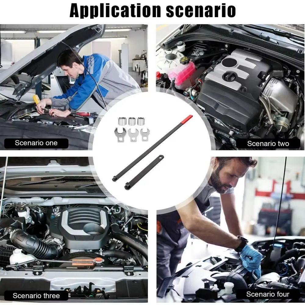 8 Pcs 3/8" Dual-Use Head Belt Tension Adjuster Tool Automotive Repair Kit Workshop Use