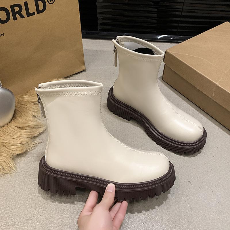 

Martin boots women s 2025 autumn new single boots thin British sweet cool style large size foreign thick bottom Korean small bare boots 42