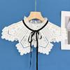 Embroidered Flower Faux Collar Decorative Collars for Clothing Dress Removable False Collar Women Adjustable Neck Shawl