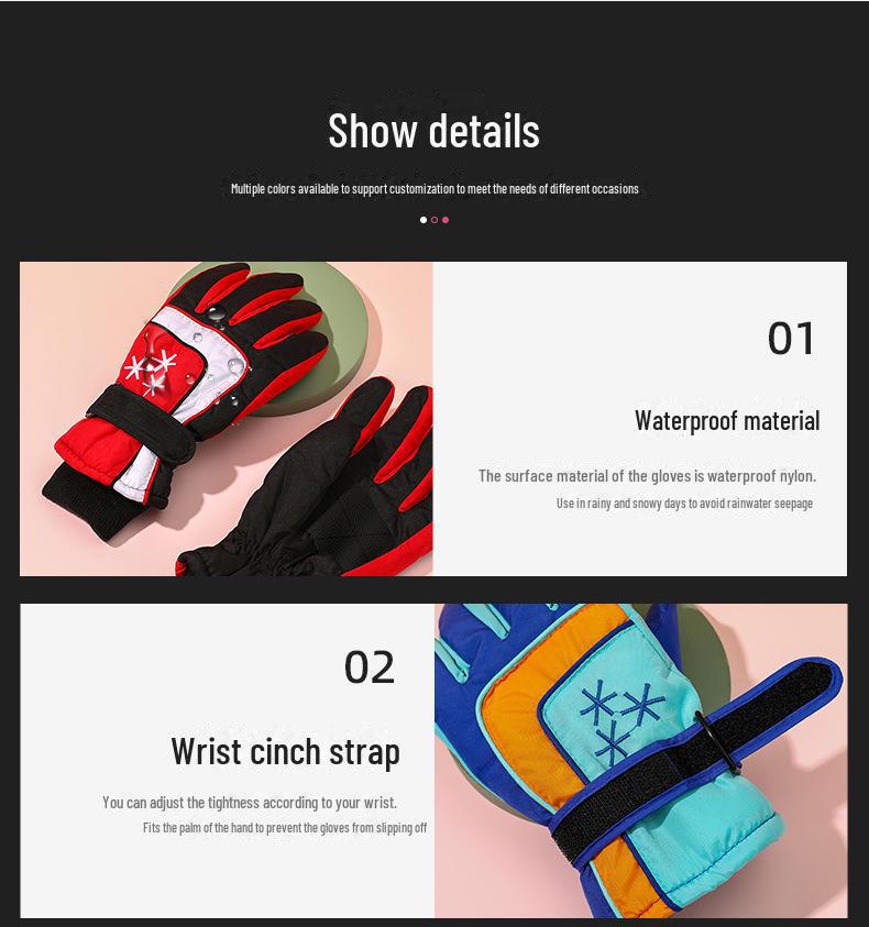 Kinder Winter Ski- & Sporthandschuhe - Warm, Wasserdicht, Dick, für Radfahren & Bergsteigen