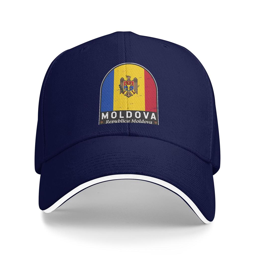 Moldova Flag Emblem Distressed Vintage Sun Baseball Cap Summer Unisex Adult Trucker Hat Sunscreen Stylish Gym Baseball Caps