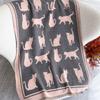 Winter Pink Cat Pattern Scarf Cashmere Women Jacquard Pashmina Design Wrap Female Thick Blanket Soft Bufanda Shawl Kerchief