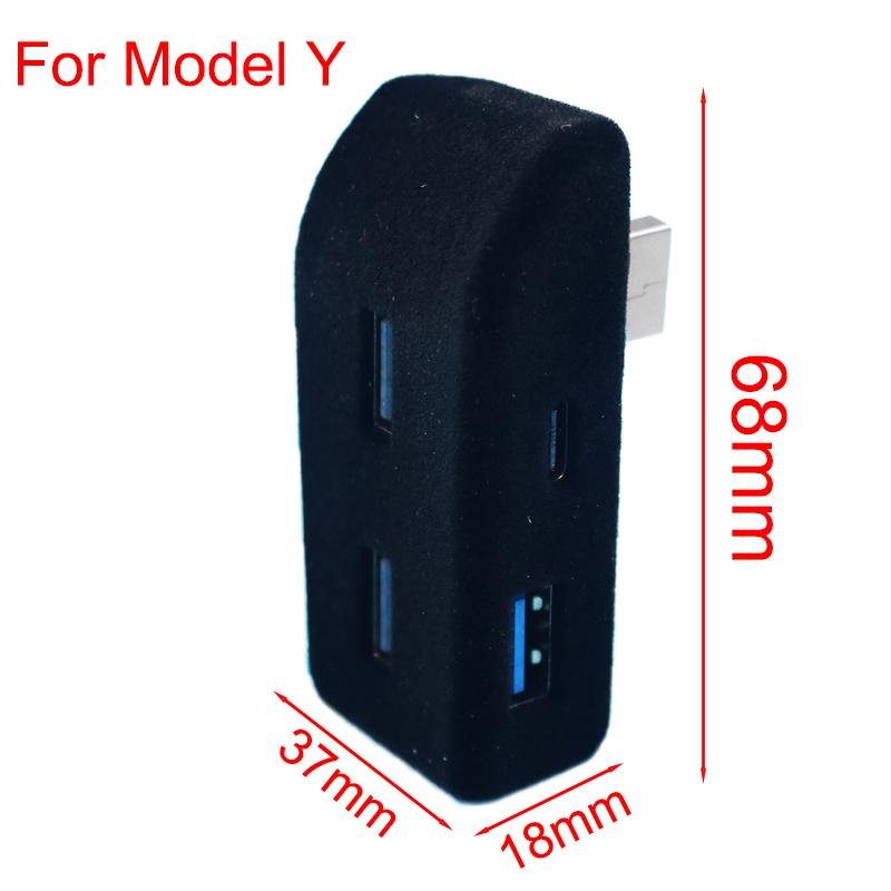 Glove Box Docking Station For Tesla Model Y Model 3 Quick Charger 4 USB Shunt Hub Flocking Adapter Powered Splitter Extension