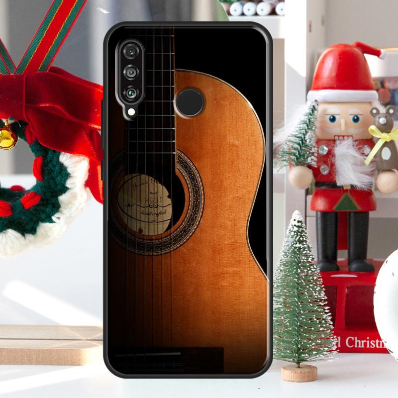 Classic Wood Guitar For Huawei Nova 5T 9 10 SE 7i 8i 11i 12i Y73 Y72 Y61 Y91 Y60 Y70 Y90 P20 P40 P30 Lite Case