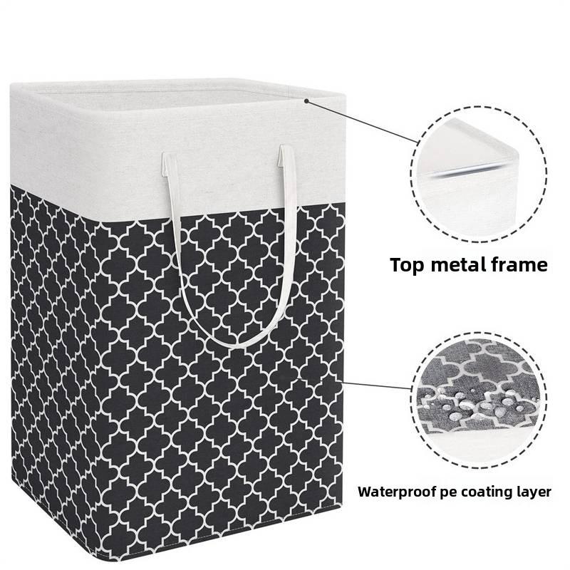 Modern Cotton Foldable Laundry Bin With Waterproof Material For Clothes And Toys