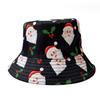 Xmas Santa Claus Printed Street Style Festive Outdoor Sun Fishermen Men Women Merry Christmas Reversible Bucket Hat