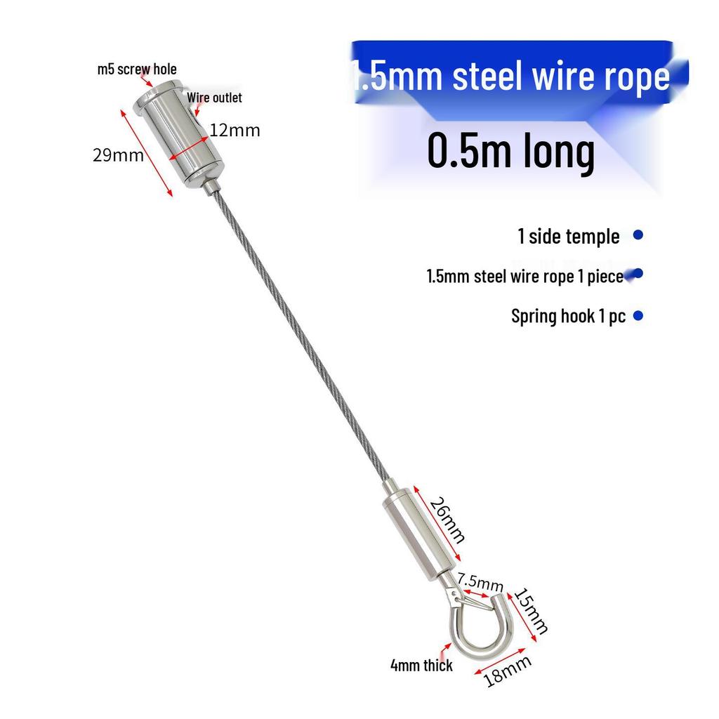 Adjustable Steel Wire Rope Hanging Kit with Chandelier Lock and Buckle