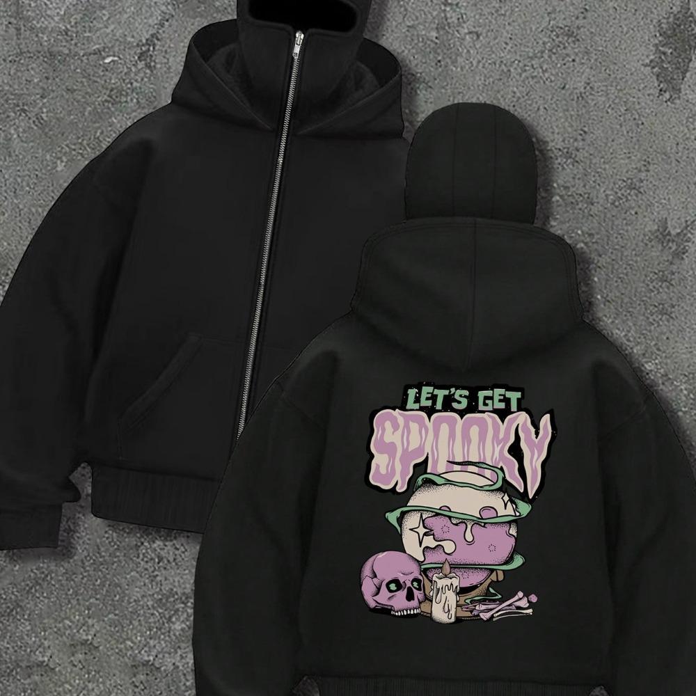

Men s Fashion Trendy Pattern Printed Hoodie with Double Hoods, Sporty Street Hip Hop Hoodie XXL
