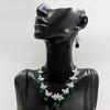 Vintage Smaragd Diamant Tropfen Ohrringe & Halskette Abendkleid Set - High-End Luxus Damen Choker Accessoires