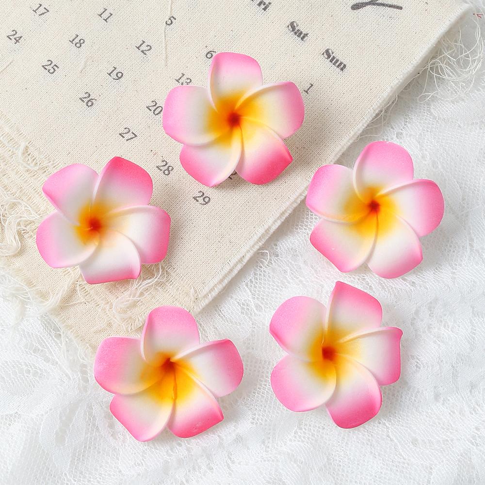10 Stück 5cm Hawaiianische Plumeria PE Schaumstoff Kunstblume DIY Kranz Kopfschmuck Blumen Hochzeitsdekoration Partyzubehör