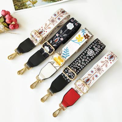 Nový široký ramenní popruh na zavazadla Módní popruh na tašku přes rameno Etnický styl Kontrastní doplňky k tašce Všestranný popruh na dámskou tašku
