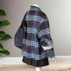 Empress Dowager Cixi Women's Double-Sided Cashmere Scarf Coat - Plaid Wool Outerwear for Autumn/Winter