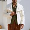 Autumn Men Incerun Winter Long Sleeve Furry Casual Loose Jackets Cropped Coats