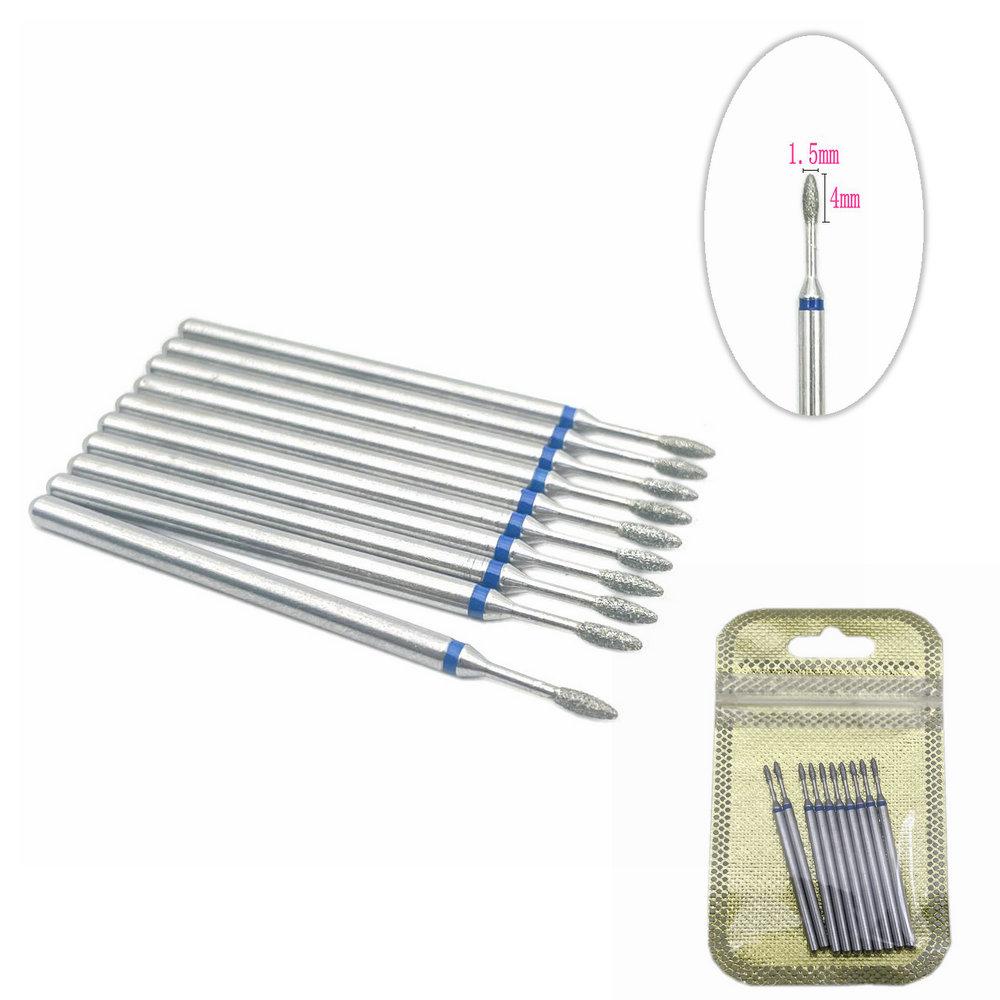 10pcs/pack Diamond Nail Drill Milling Cutter Manicure Rotary Bits Cuticle Clean Accessories Dental Diamond Burs 2.35mm Shank