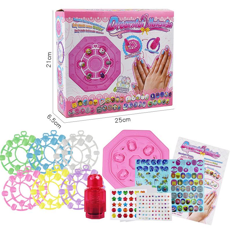 96 sztuk Dzieci DIY Kolorowe Naklejki Na Paznokcie Zestaw Piękno Udawaj Zabawki Dziewczęta Ręcznie Robione Wielokrotnego Użytku Nietoksyczne Naklejki Na Paznokcie Prezenty Urodzinowe