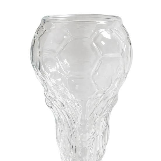 Bierglasbecher, Glas im Pokalstil 730 ml, Klarer Borosilikatglasbecher mit schwerem Reliefboden, Trinkgeschirr für Fußballparty, Sichere Verpackung