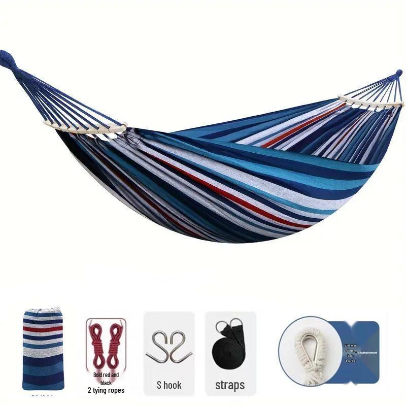 Double Outdoor/Indoor Hammock Bed: Adult Swing, Hanging Rope Chair & Rocking Net for Sleeping