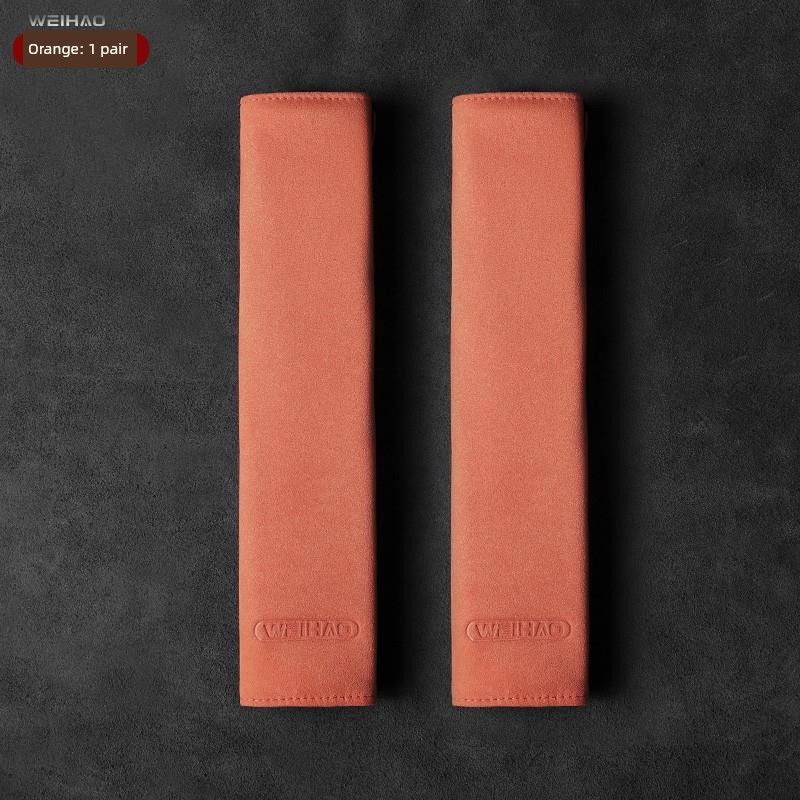 

Seatbelt Shoulder Pads, Extended High-End Car Decorative Protective Covers, Anti-Strangling and Anti-Abrasion Car Seatbelt Covers [Recommended Suede Orange Extended Style] 33cm-1