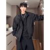Mens Casual Loose Stand Collar Spring Vintage Workwear Jacket