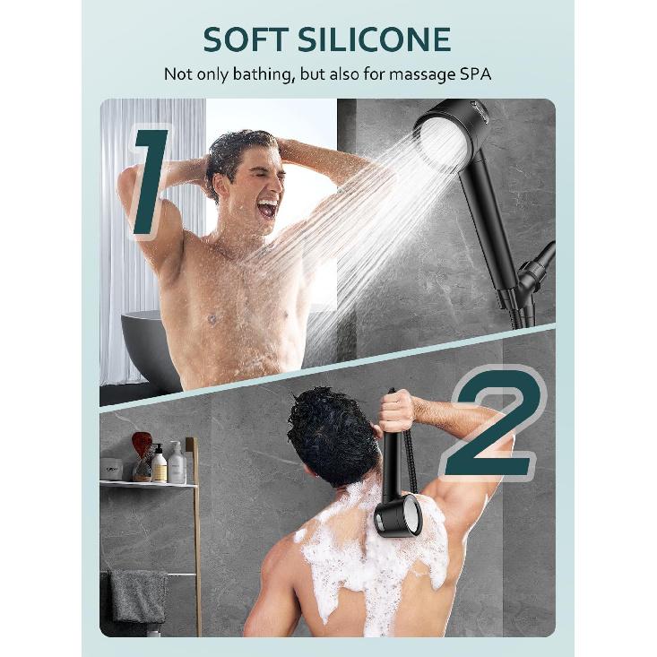 Filtered Shower Head with Handheld, High Pressure Shower Heads with 3 Spray, Showerhead with Filters Hand held for Hard Water, Remove Chlorine