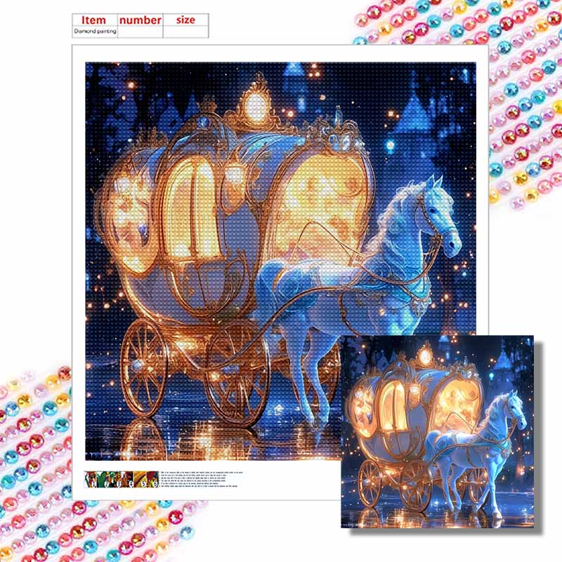 New Arrival 5D DIY Full Circle Diamond Painting "Carriage" Embroidery Cross Stitch Home Decor Gift