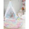 Tie Dye Fuzzy Rugs Anti Slip Floor Mat Soft Round Carpet Floor Rug for Bathroom